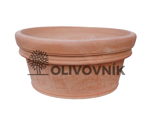 Terakota - kvetináč - Plain Shallow Rolled Rim - Taliansko