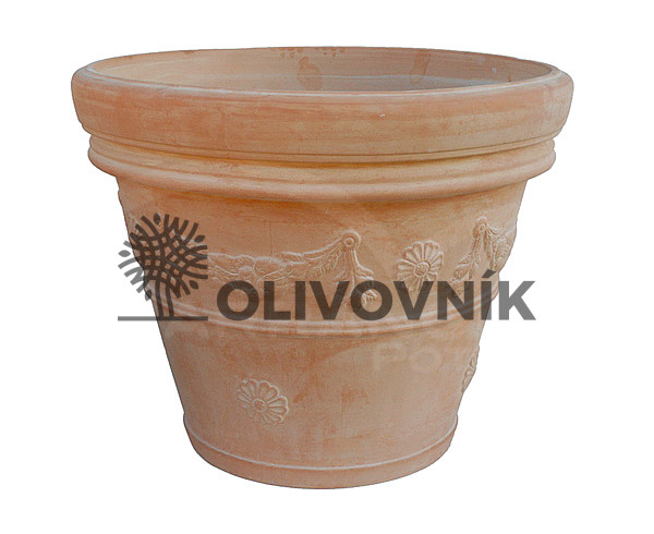 Terakota - kvetináč - Garland Rolled Rim - Taliansko