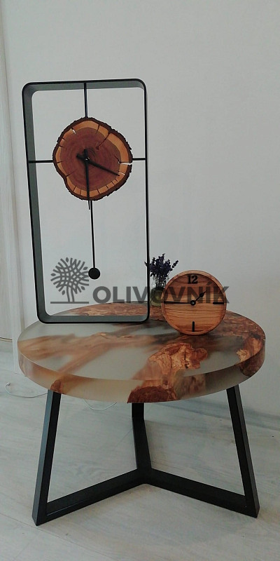 Hodiny kyvadlové + drevo, 60x30cm