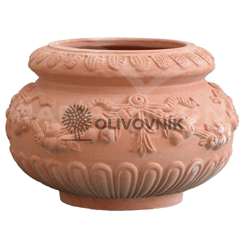 Terakota - kvetináč - Garland Cachepot - Taliansko