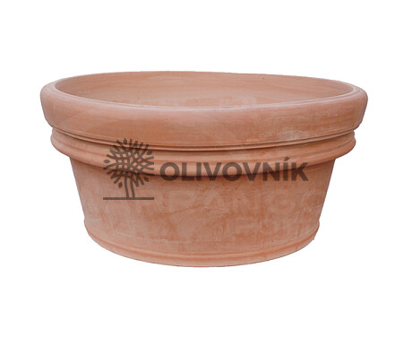 Terakota - kvetináč - Plain Shallow Rolled Rim - Taliansko