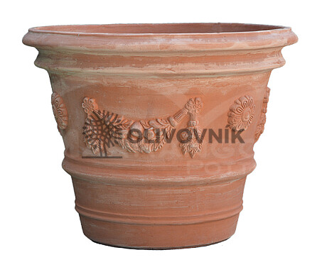 Terakota - kvetináč - Impruneta Garland Rolled Rim