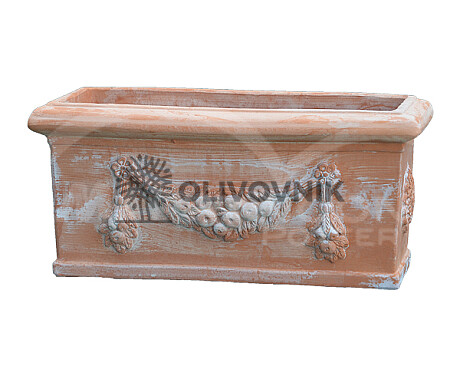 Terakota - kvetináč - GARLAND RECTANGLE - Taliansko